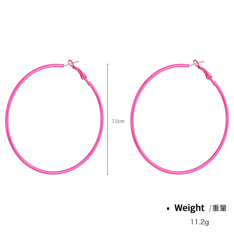 Wholesale Magic Color Electroplating Classic HOOP Retro Earrings